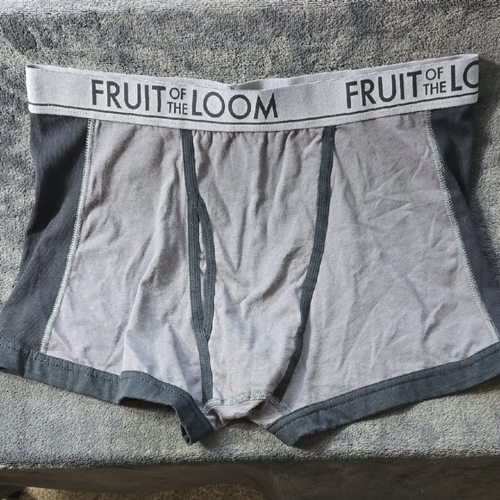 Fruit of the Loom Gray and Black Boxer Briefs with Contoured Pouch